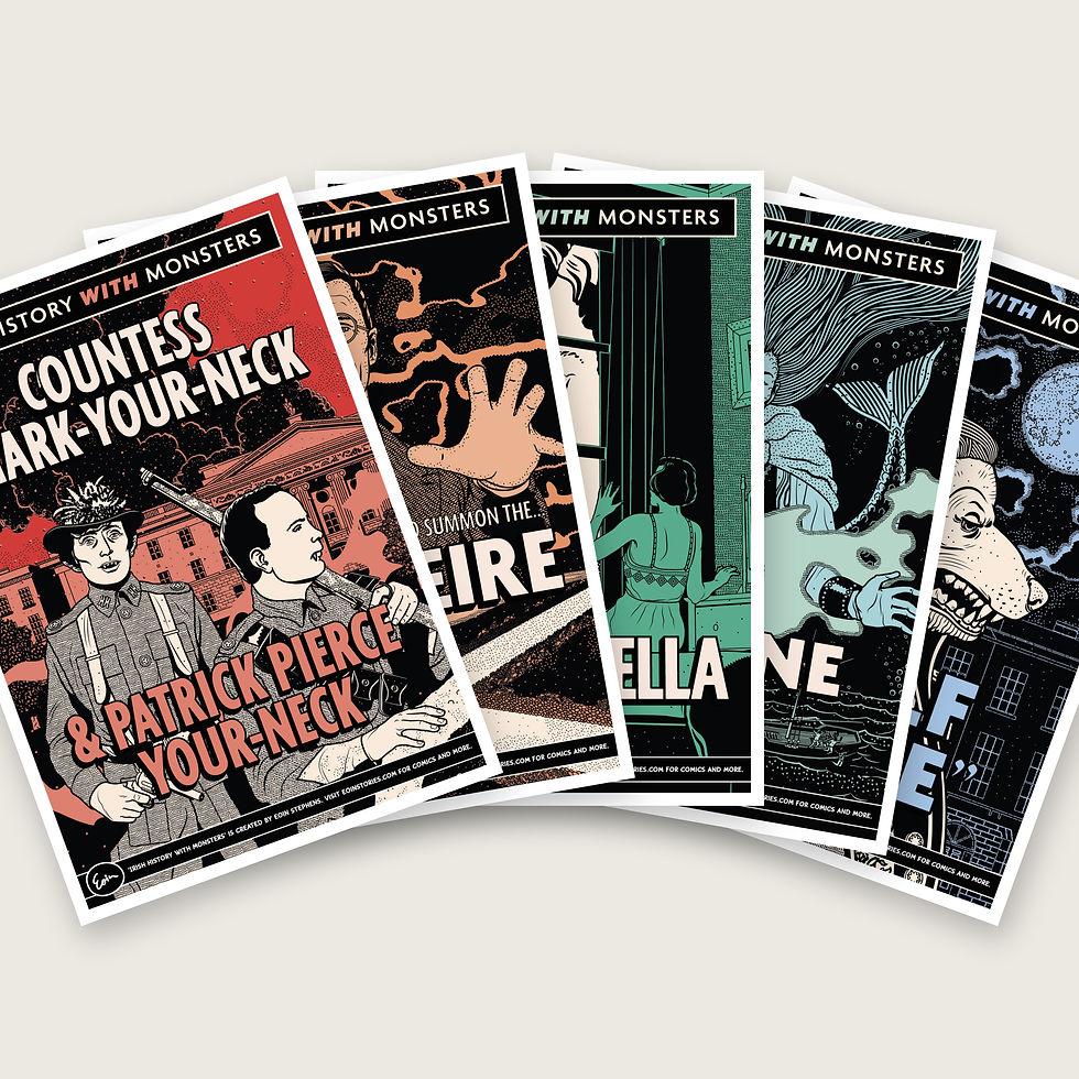 'Irish History with Monsters' Postcards