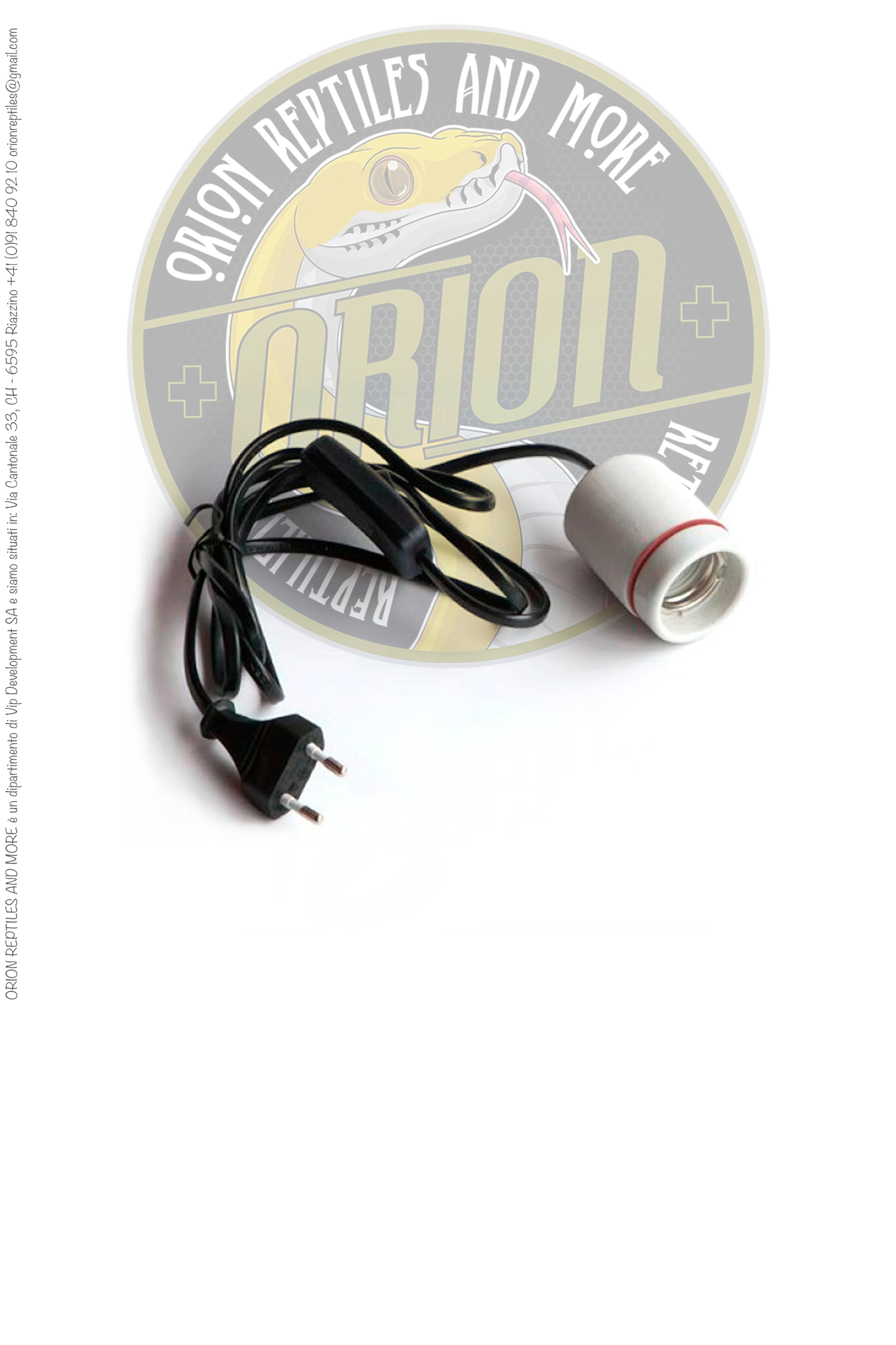 Portalampade in ceramica con cavetto ed interruttore