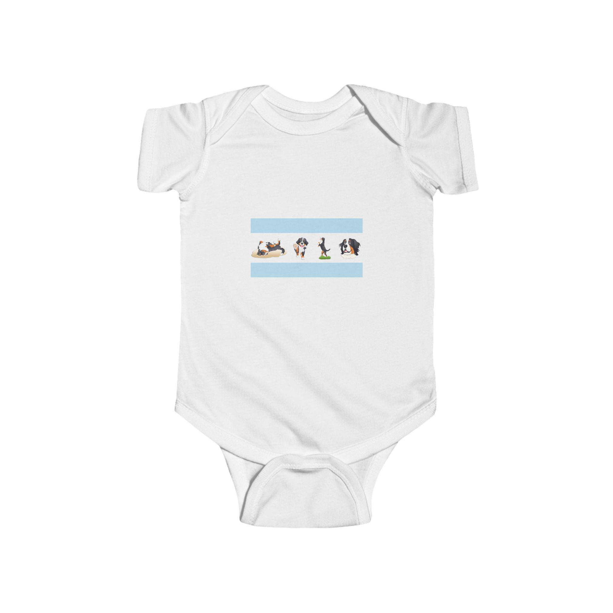 Bernese Mountain Dog Chicago Flag Onesie