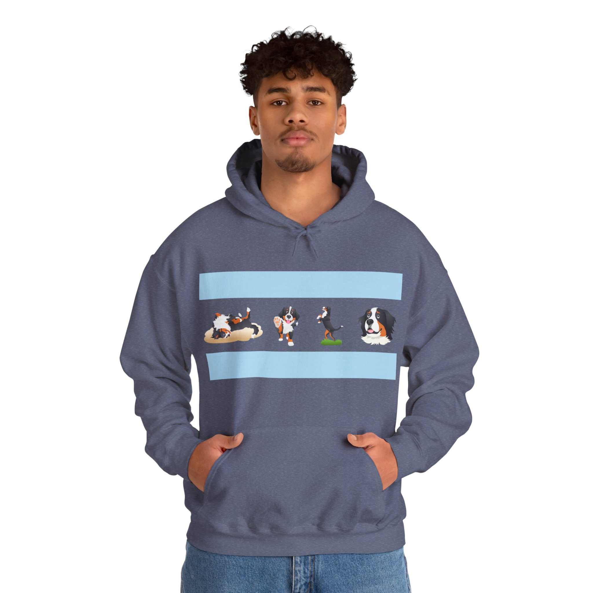 Bernese Mountain Dog Chicago Flag Hoodie