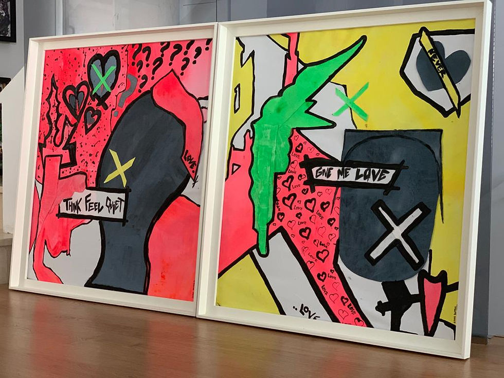 Give me Love I and II. 90cm x 90cm
