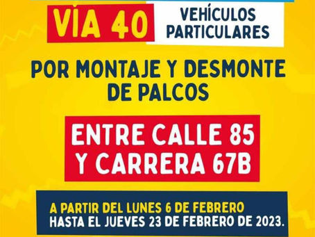 ¡A programarse! Inicia el Pico y Placa en la Vía 40