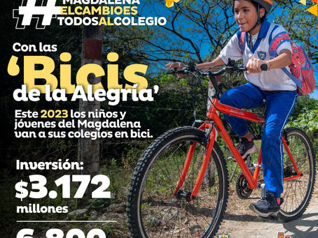 A inscribirse en la iniciativa de la movilidad estudiantil del Magdalena 'Bicis de la Alegría'