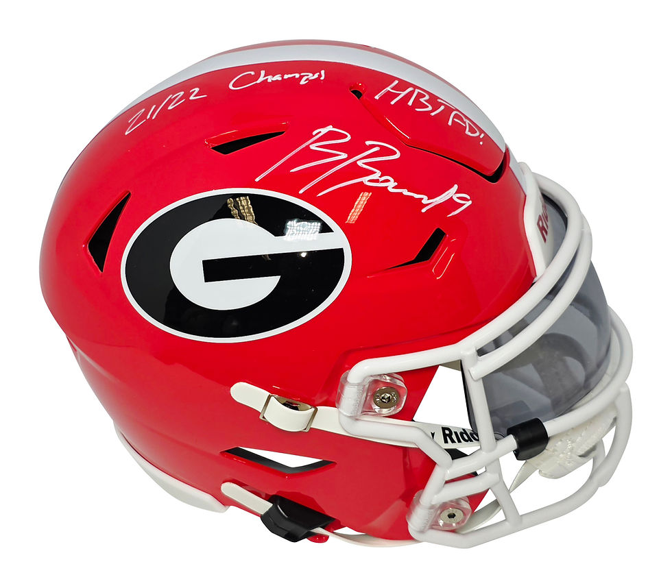 Thumbnail: Brock Bowers Autographed Georgia Mid-size Speed Flex 21/22 Champ & HBTFD Beckett