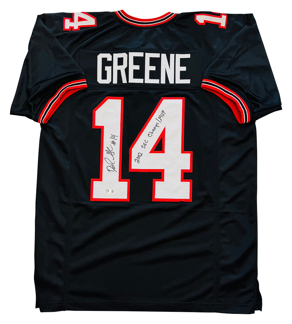 David Greene Autographed Black Jersey w/ SEC MVP Insc Beckett COA