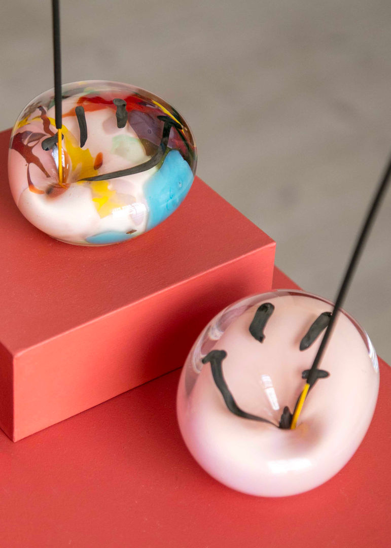Incense holder by hand made glass