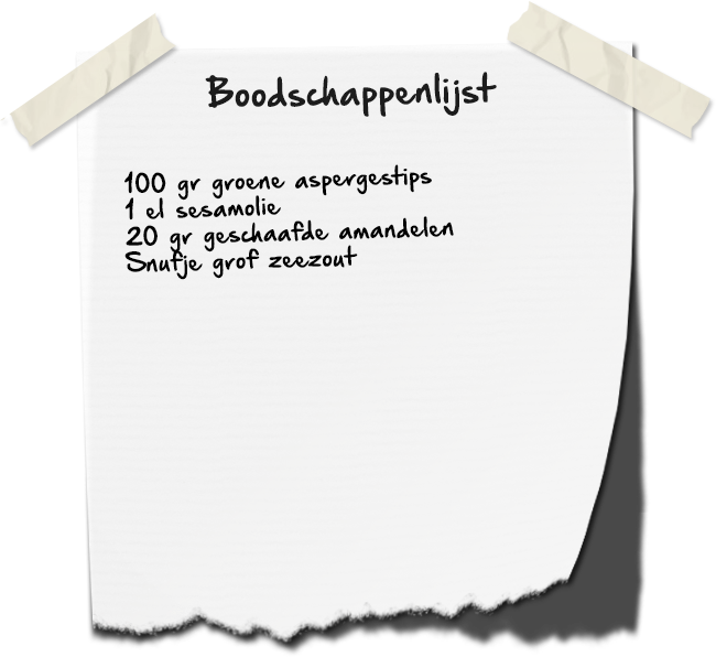 Boodschappen gegrilde asperges