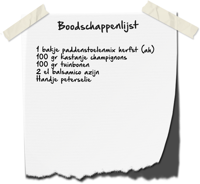Boodschappenlijstje champignons