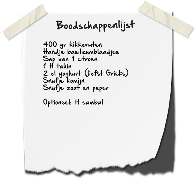 Hummus boodschappenlijstje