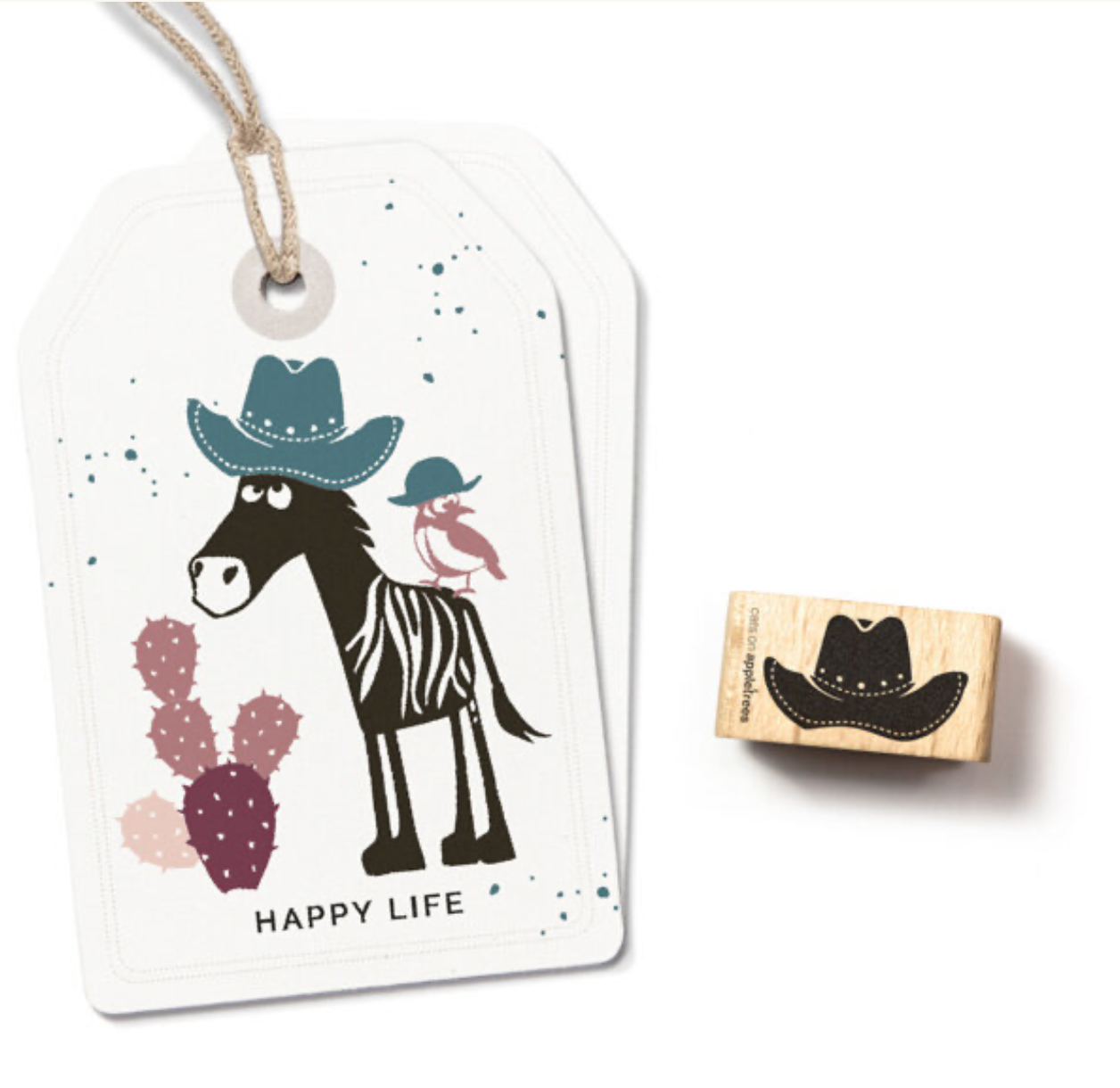 Cats on appletrees Stempel: Cowboyhut