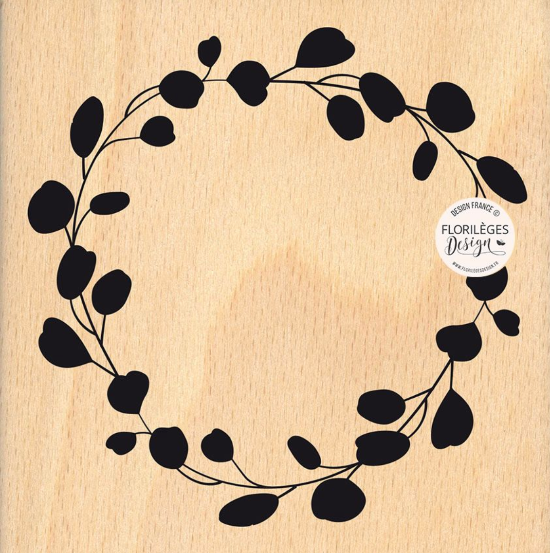 Florilèges Design: Holzstempel EUKALYPTUSKRANZ 10x10cm