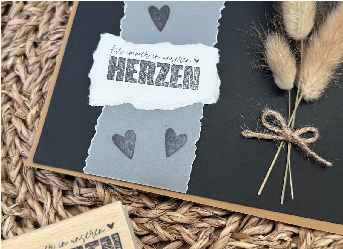 Holzstempel von Rain4flowers: für immer in unseren Herzen