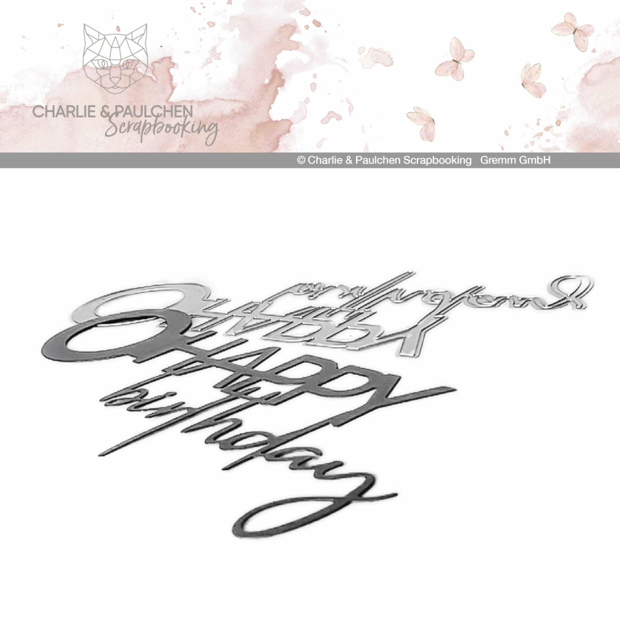 Charlie und Paulchen: Stanzform Flaschenanhänger Happy birthday