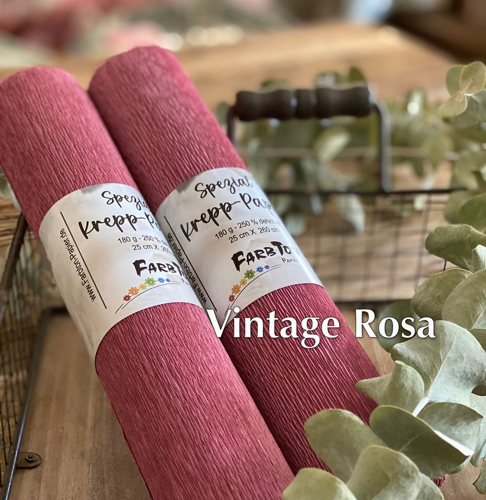 Farbton: Grosse Rolle Krepp-Papier - 180g / 260% dehnbar Vintage Rosa