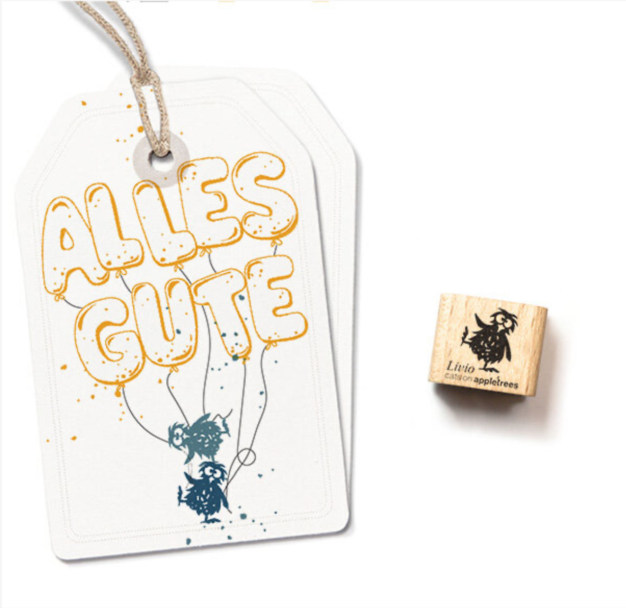 Stempel cats on appletrees: Küken Livio mini