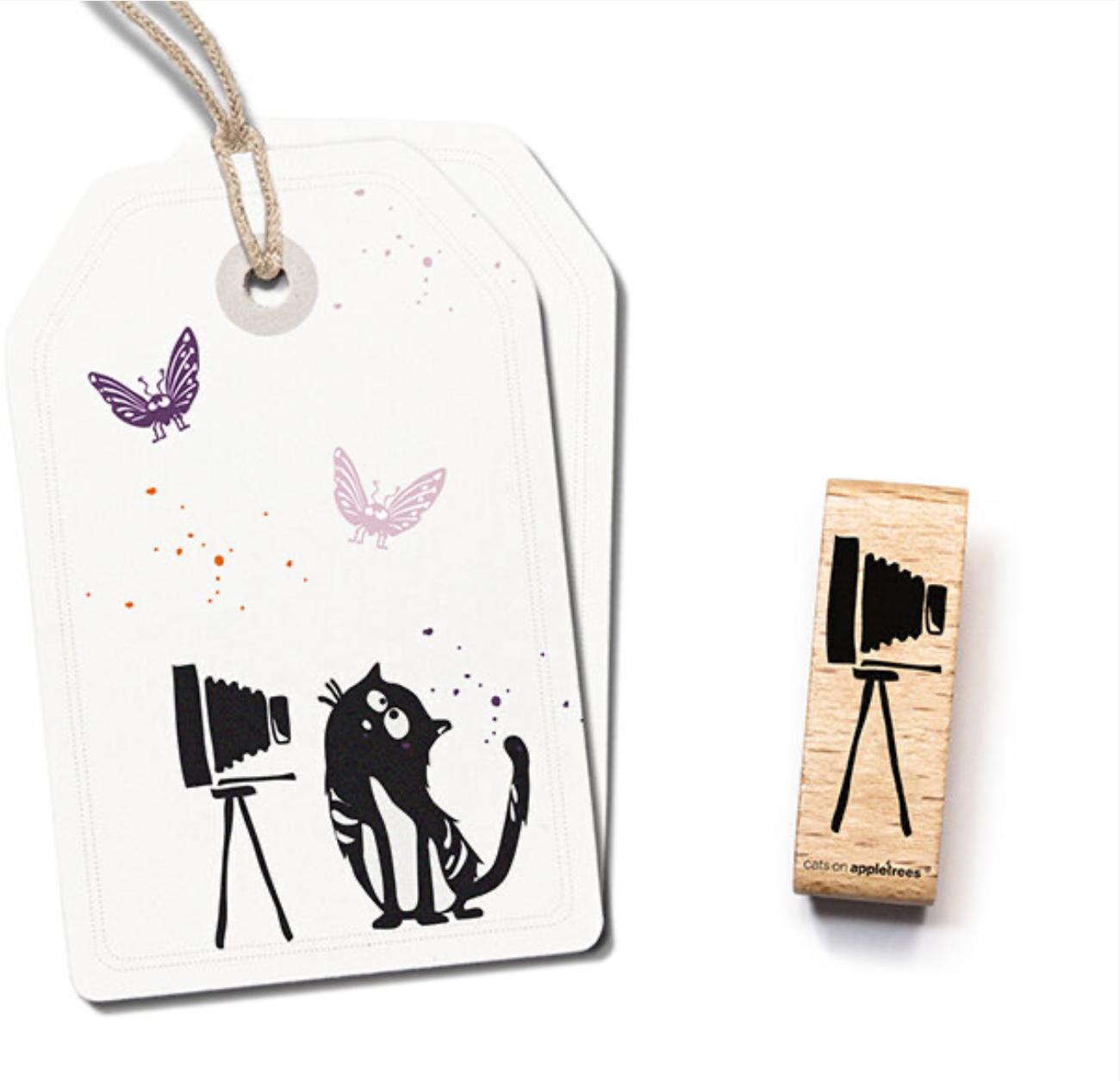 Cats on appletrees Stempel: Fotoapparat