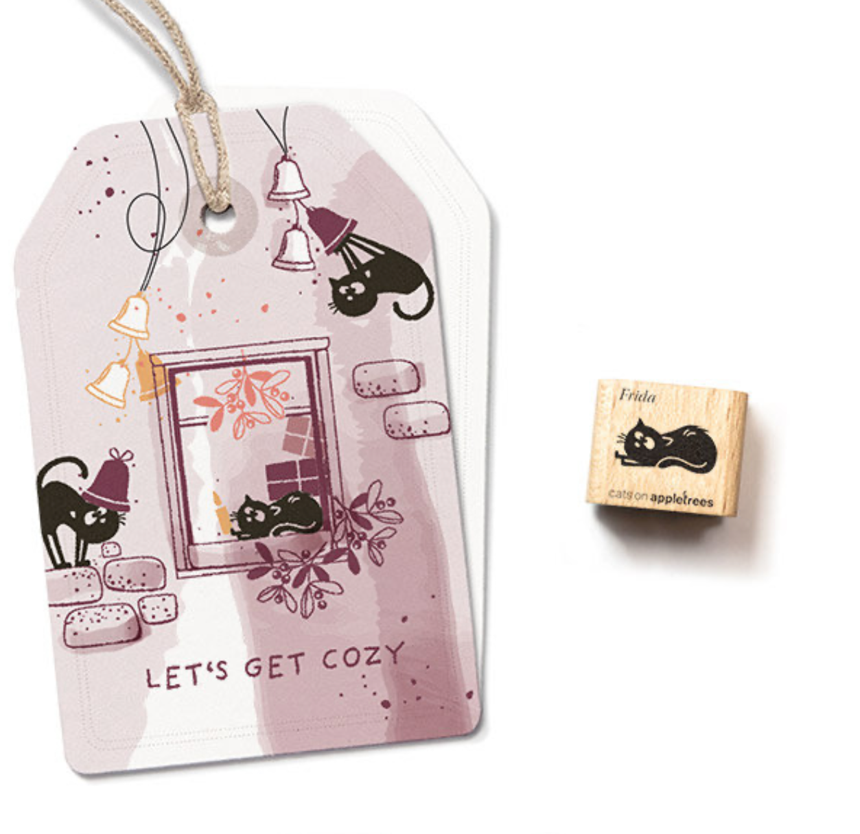 Cats on appletrees Stempel: Katze Frida liegend 2 mini