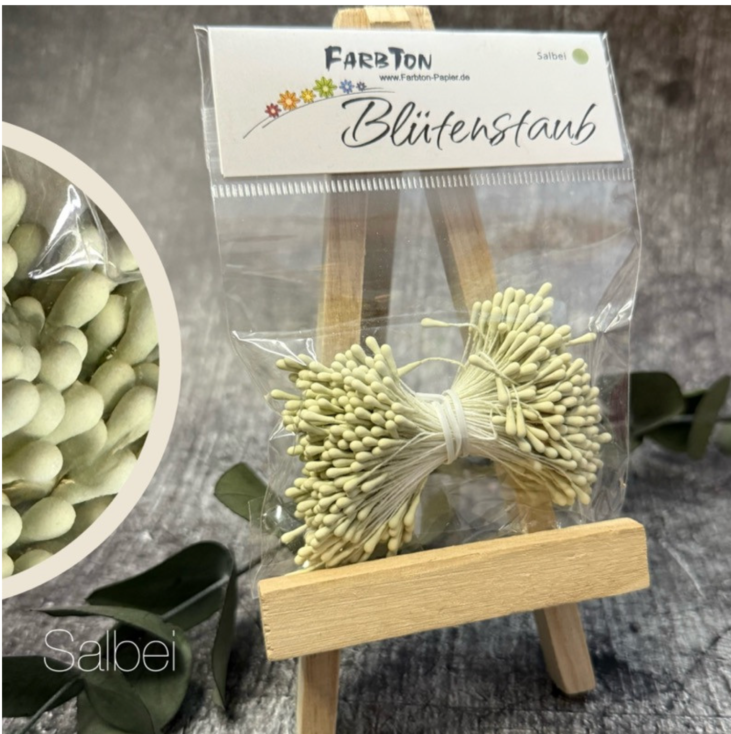 Farbton: Blütenstaub - Farbe: Salbei