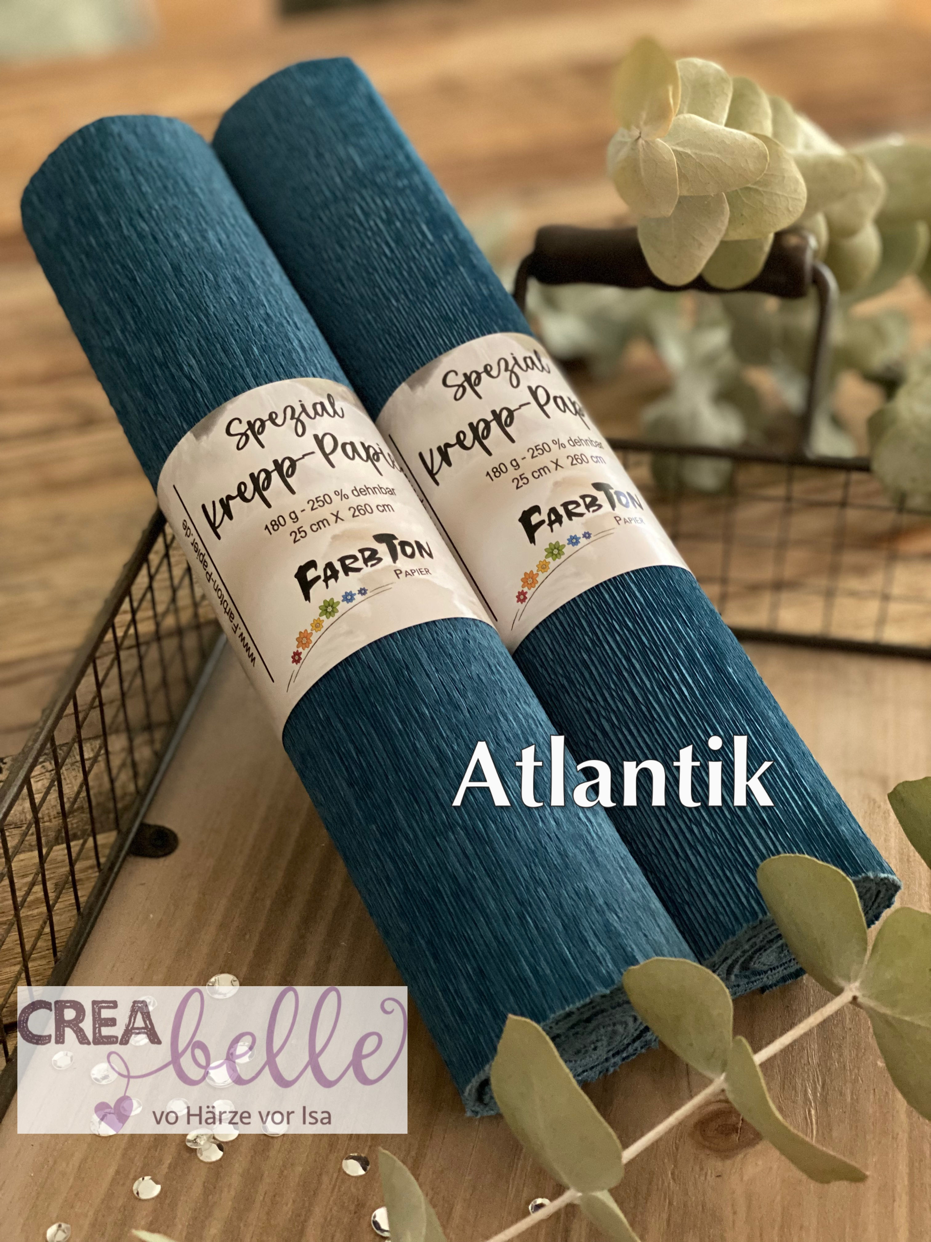 Farbton: Grosse Rolle Krepp-Papier - 180g / 260% dehnbar Atlantik