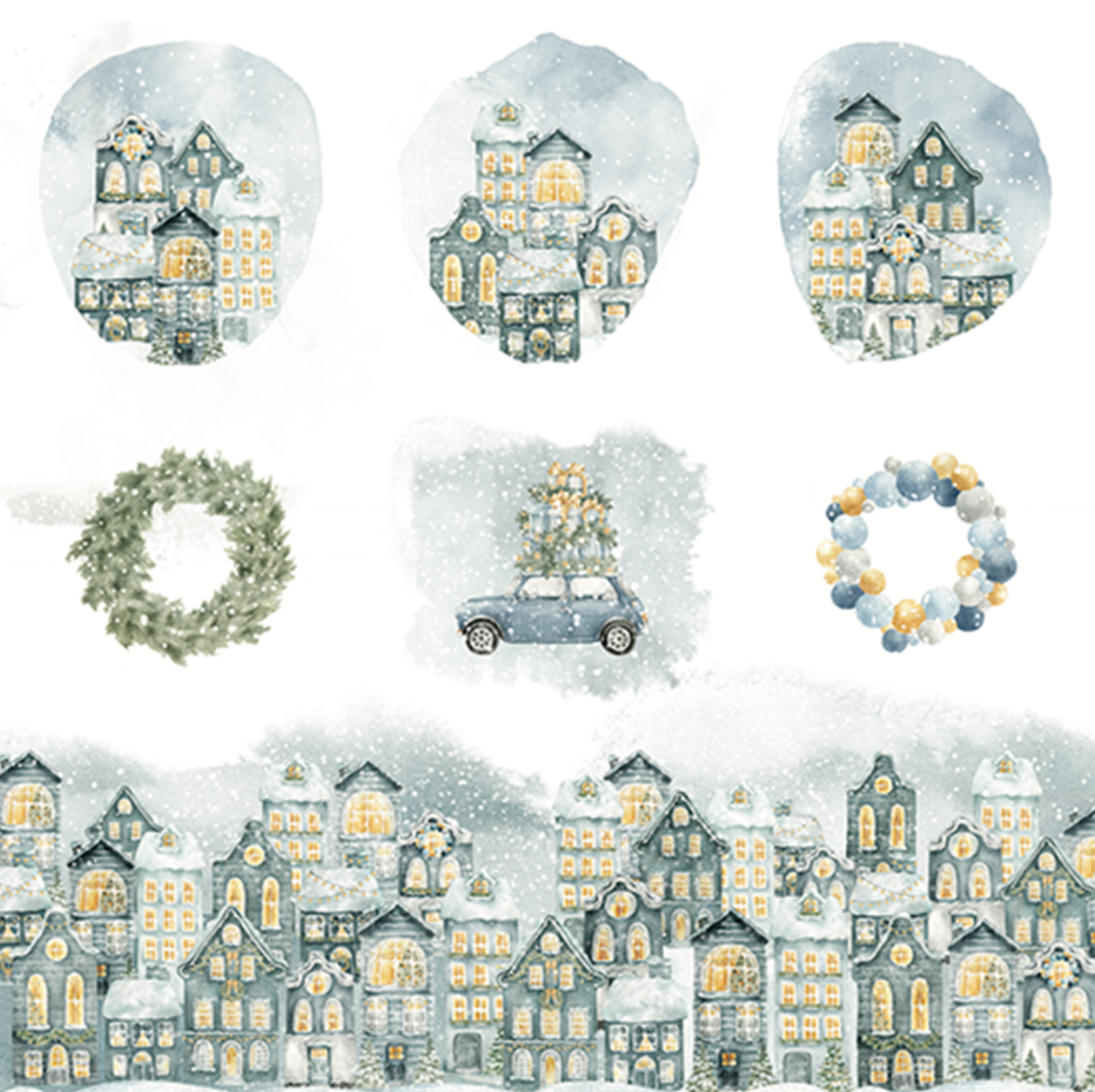 Charlie und Paulchen: Desig Cardstock Ausschneidebogen Weihnachtsstadt