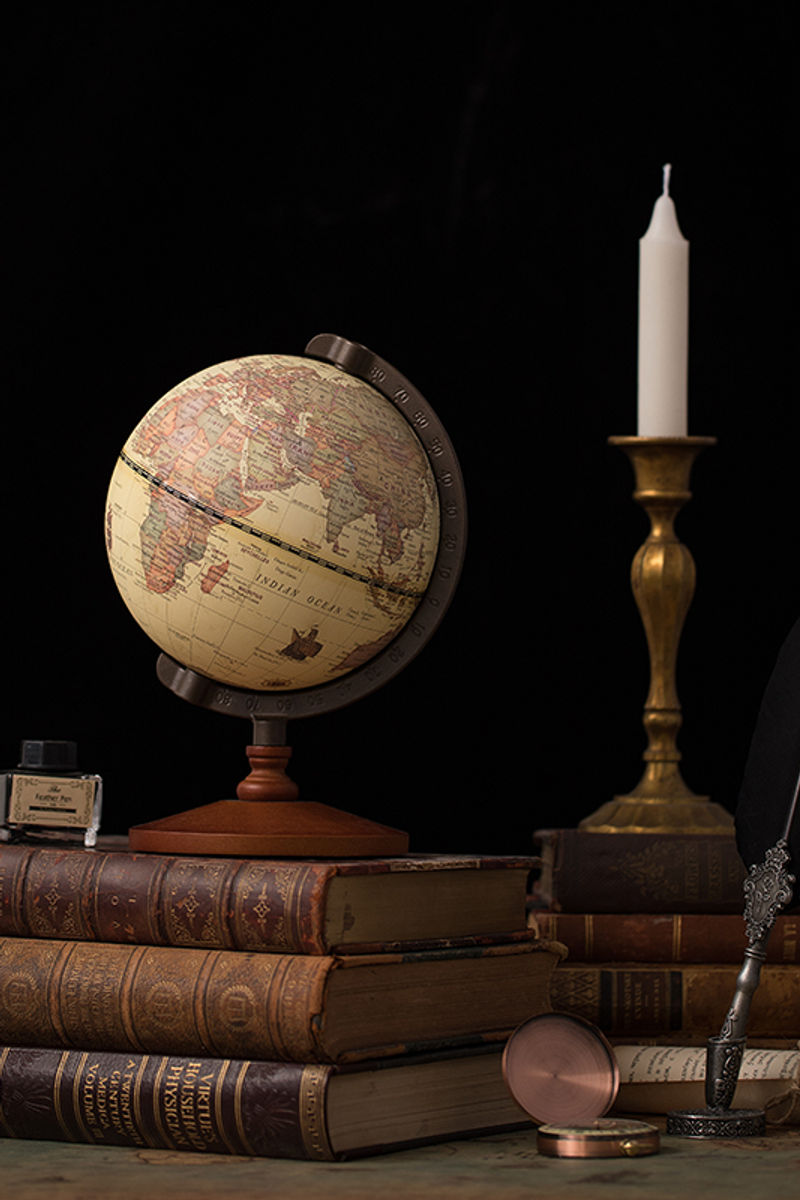 Miniatura: Globo Terrestre Decorativo em Madeira