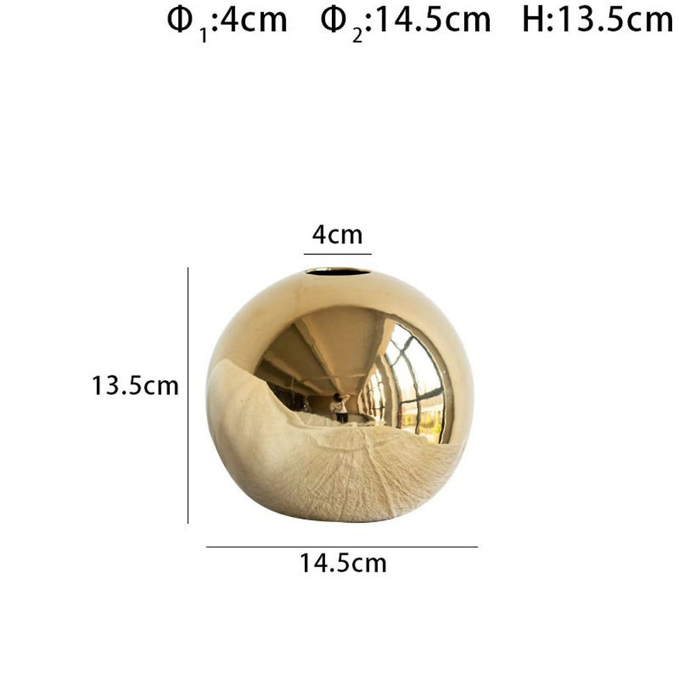 Miniatura: Vaso Bola Dourada em Cerâmica