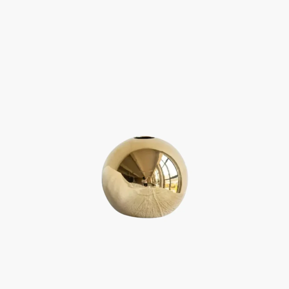 Vaso Bola Dourada em Cerâmica