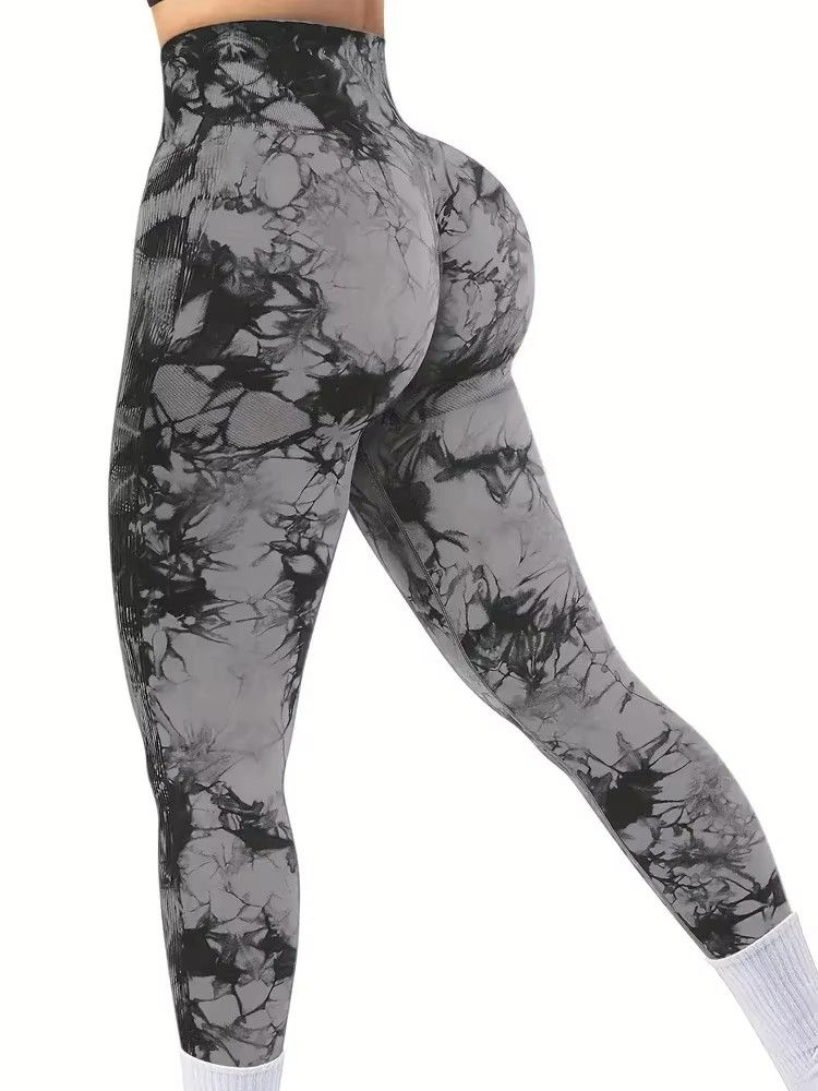 Miniatura: Calças Justas Femininas Tie Dye para Yoga