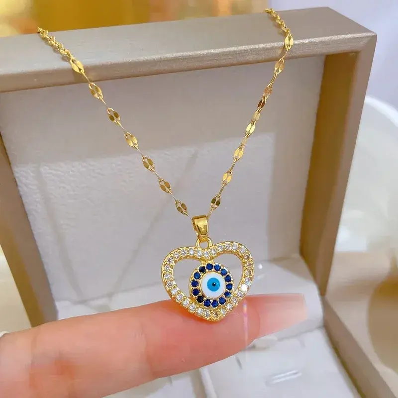 Miniatura: Colar de Coração de Zircônia em Ouro