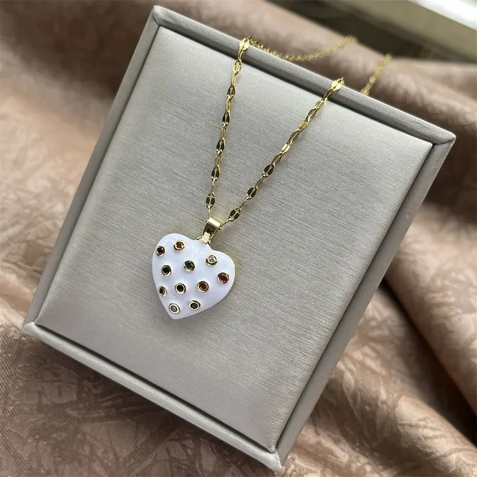 Miniatura: Colar de Coração de Zircônia em Ouro