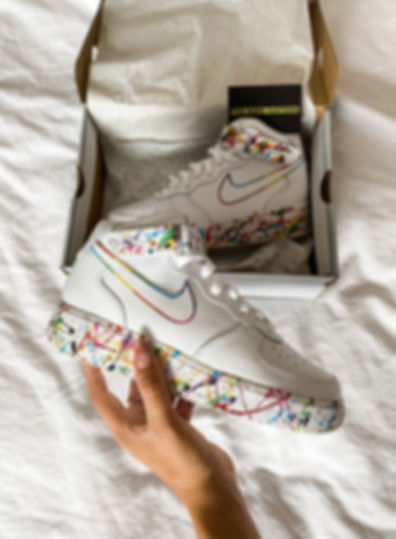 Rainbow Splatter Air Force 1 Mid