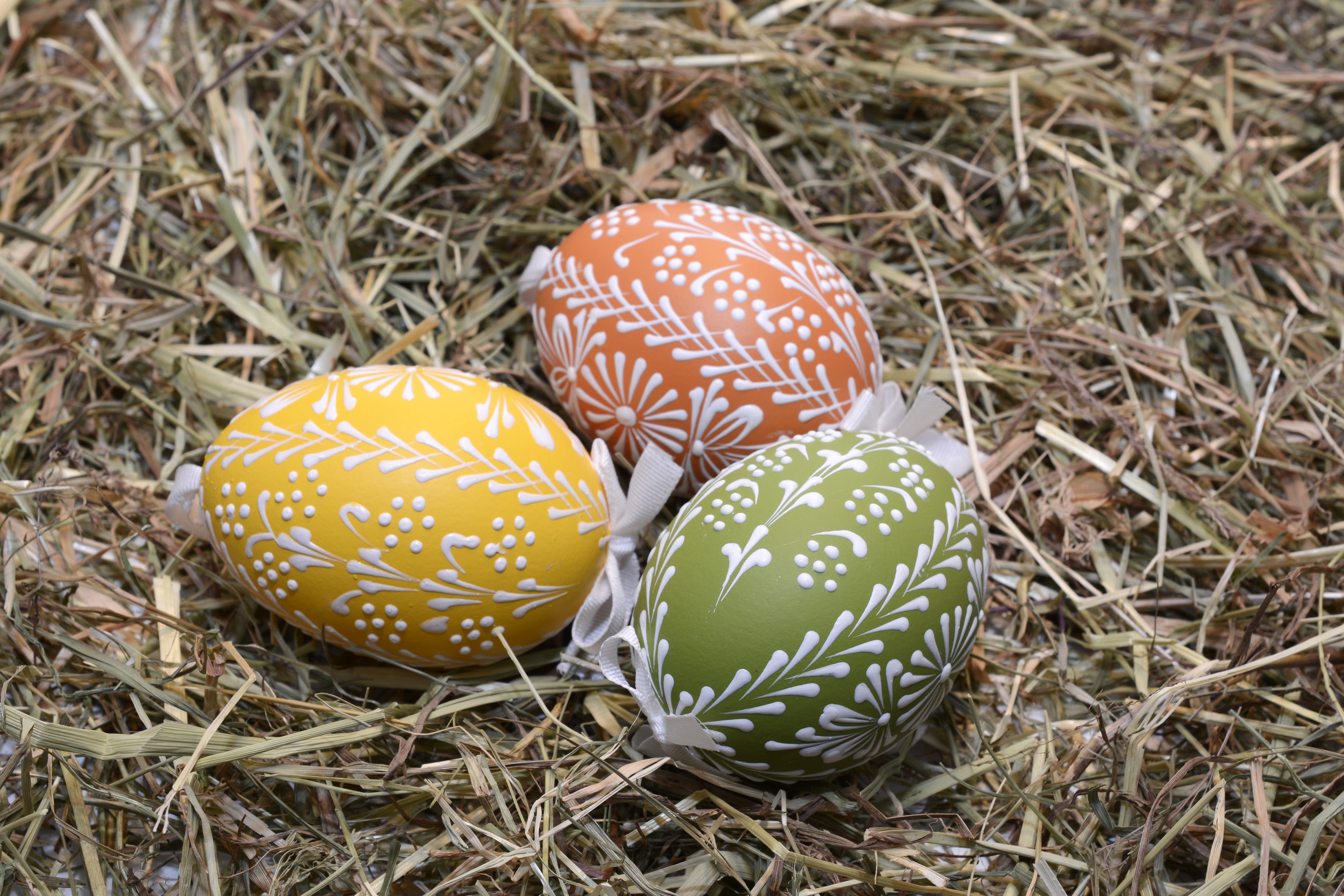 Easter Eggs on Hay