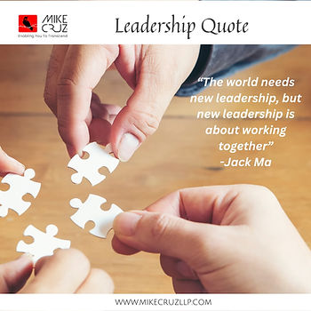 Leadership quote by Jack Ma " The world needs new leadership but new leadership is about working together"