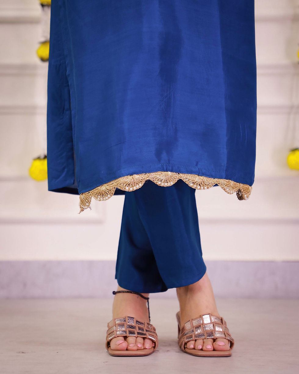 Thumbnail: Royal Blue Silk Set