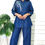Thumbnail: Armani Blue Embroidered  Denim Co-ord Set