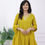 Thumbnail: Mirror Work Yellow Mulcotton Anarkali Set
