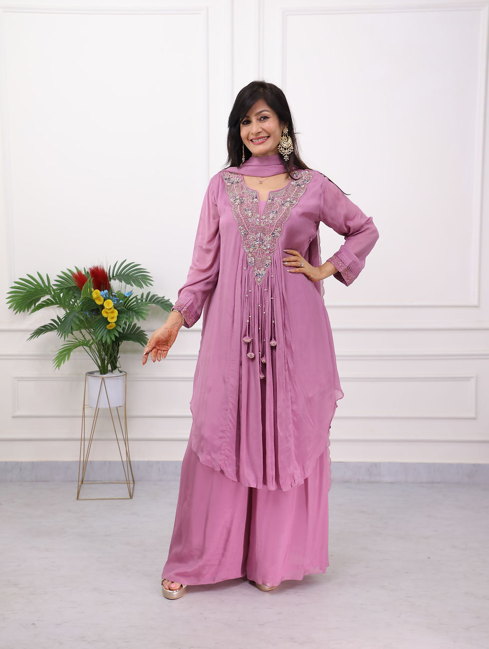Thumbnail: Pure Chinon Crepe 3pc Set In Lilac