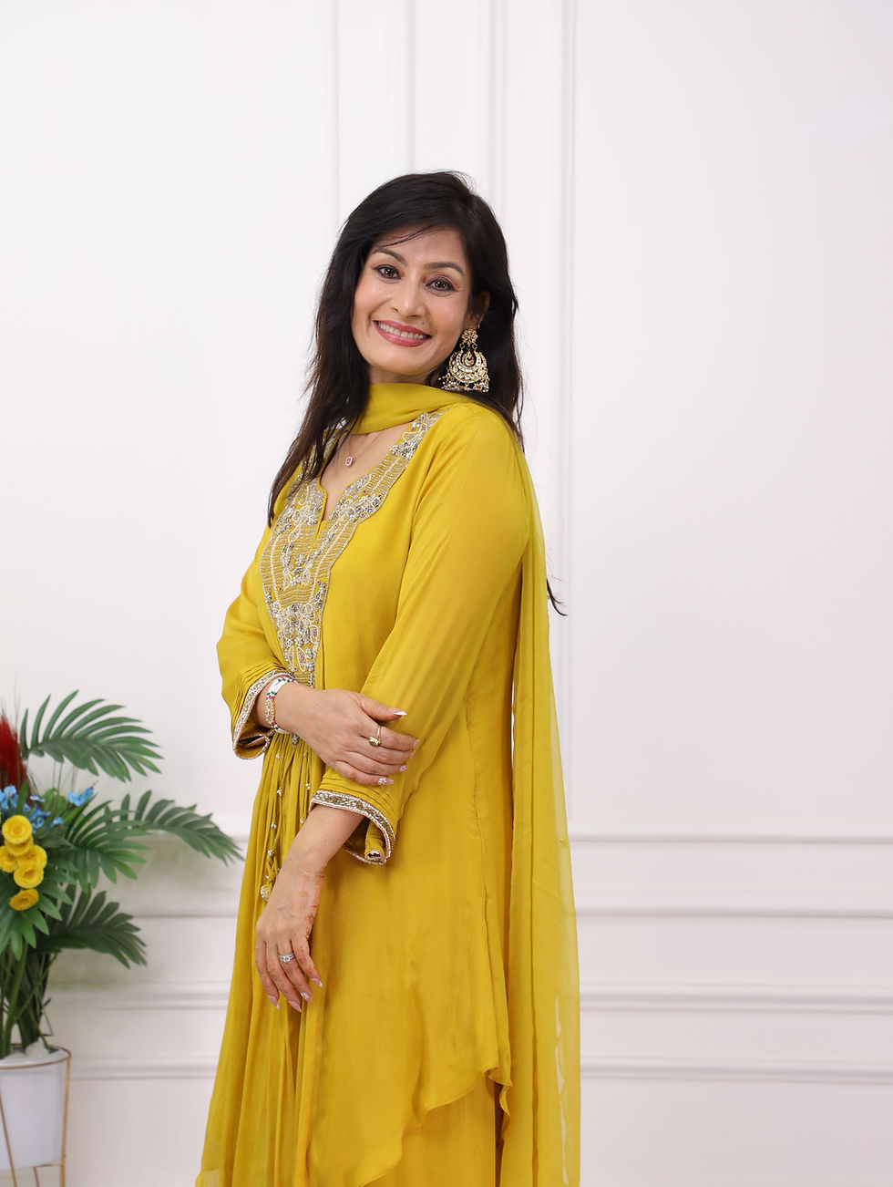 Thumbnail: Pure Chinon Crepe 3pc Set In Yellow