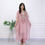 Thumbnail: Pink Dabka Work Pure Tissue Kaftan Set