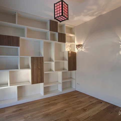 Ristrutturazione di un appartamento nel 12° arrondissement di Parigi: biblioteca