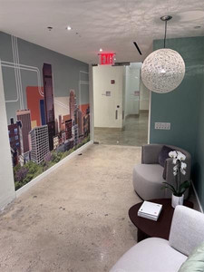 Entryway with wall mural