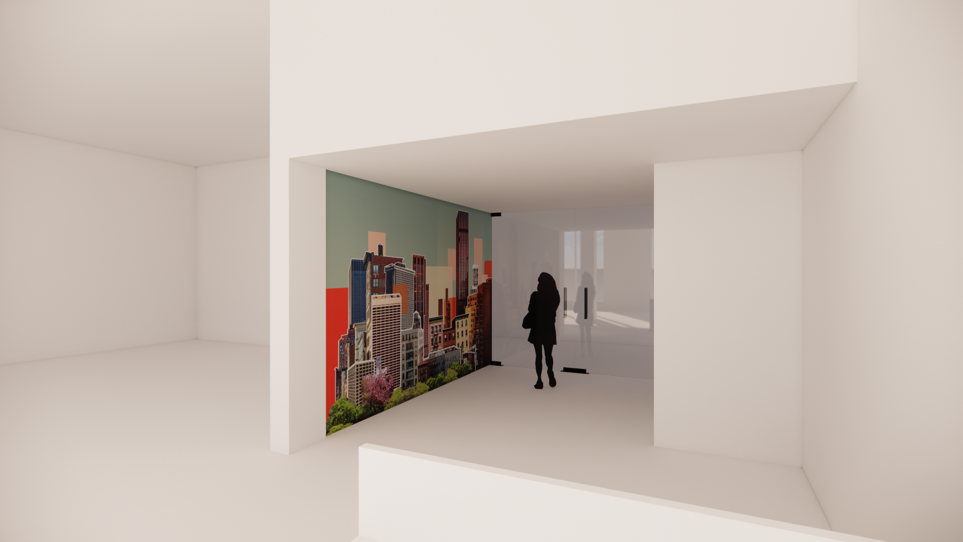 Architectural model of an entry way with scale