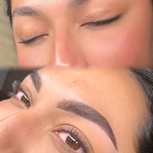 Voor en na resultaat Hybrid Brows behandeling in Eindhoven bij Glamyou by Sabina