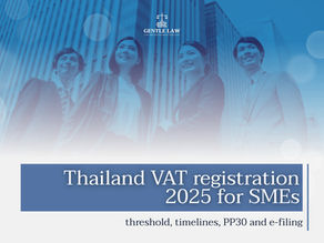Thailand VAT registration 2025 for SMEs: threshold, timelines, PP30 and e-filing
