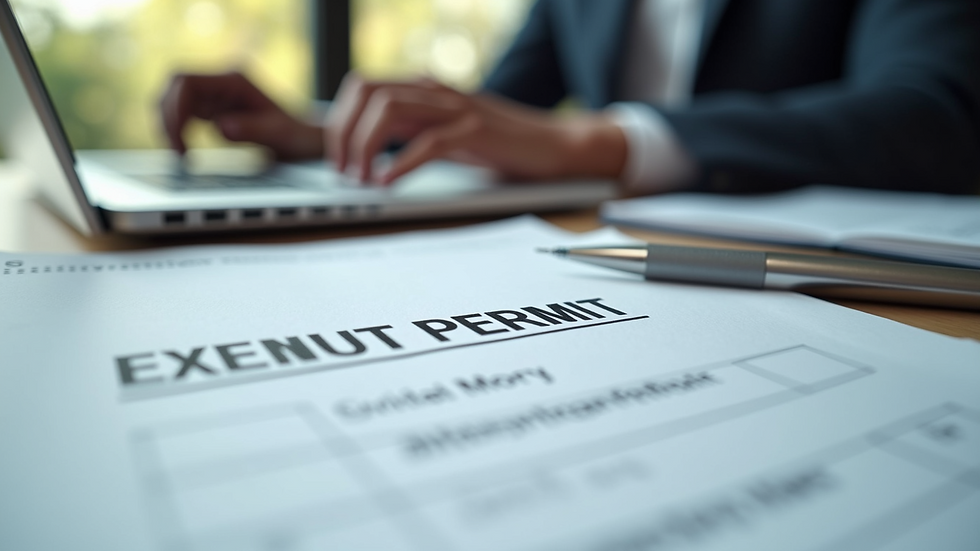 Close-up view of work permit application form on desk