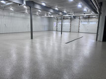 Easy to Clean, Non Skid, Light Reflective Epoxy in Large Detached Garage