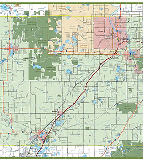 Detailed community map of Carlton County, Minnesota.