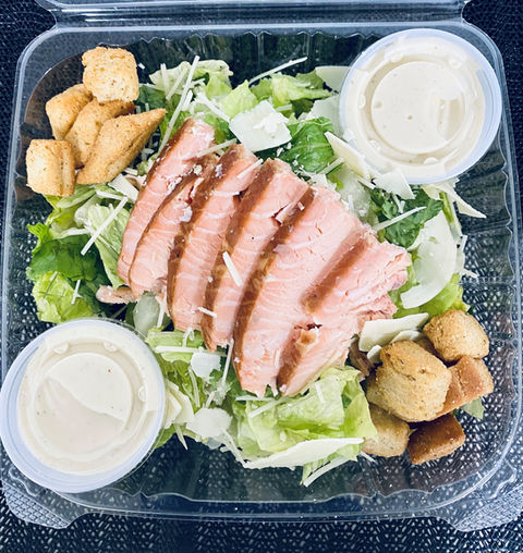 Smoked salmon salad. Holy Smokes BBQ and Coffeehouse Cloquet, MN Artisan Wood Smoked Meat