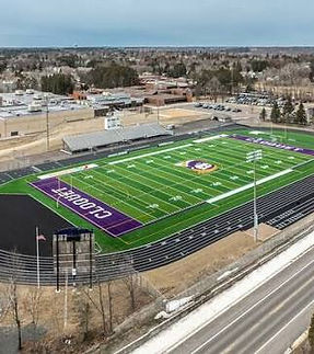 Aerial view of Cloquet football field and running track