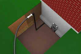 Single Injection Port for partial footing and wall exposure in grouting applications.